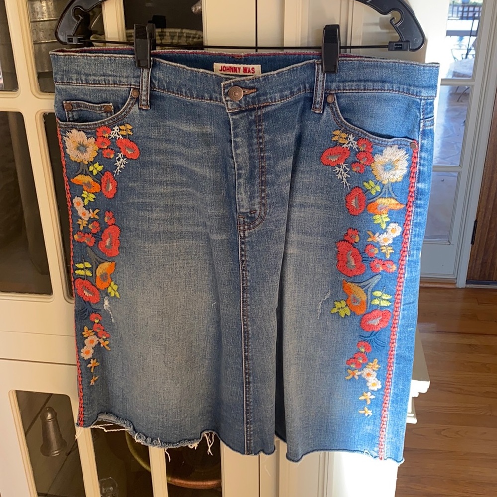 Johnny Was Jean skirt size 32